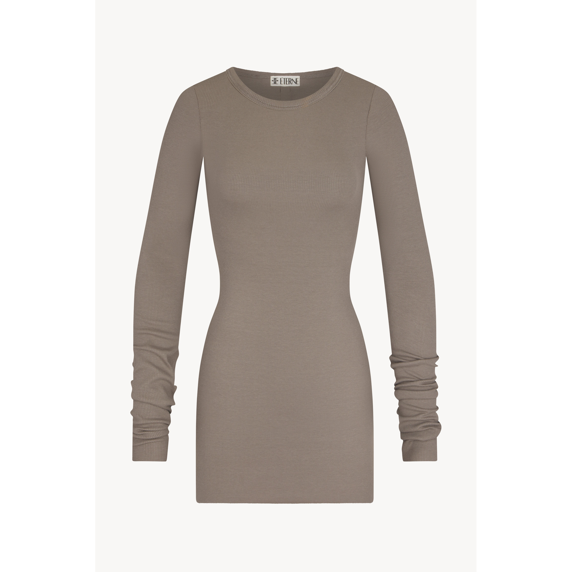 Long Sleeve Crewneck Mini Dress | Clay