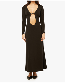 Long Sleeve Cutout Maxi Dress | Black