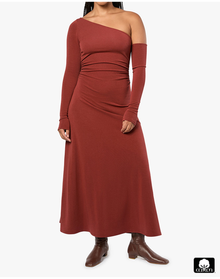 Long Sleeve Off Shoulder Dress | Chestnut