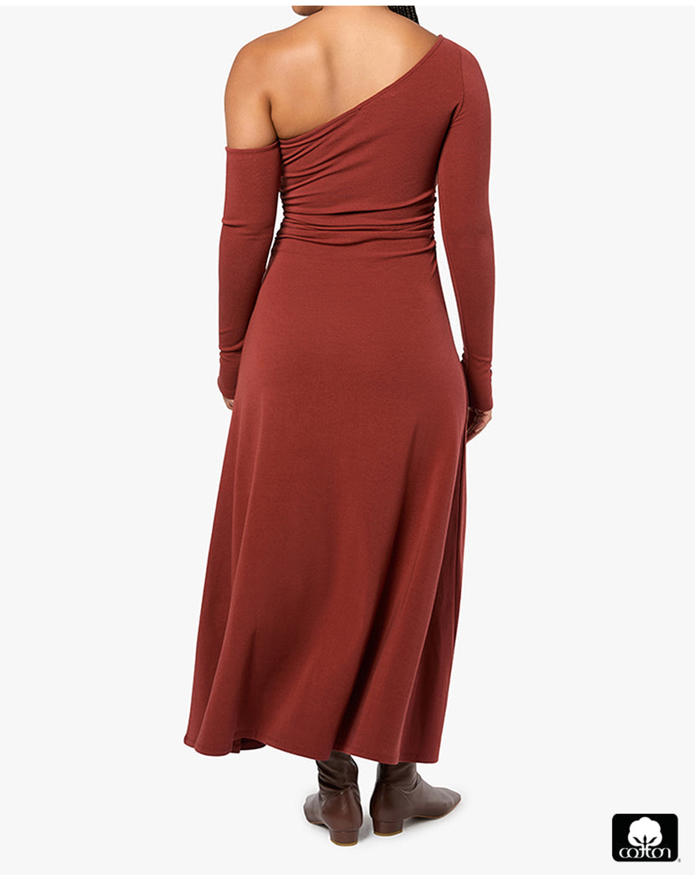 Long Sleeve Off Shoulder Dress | Chestnut