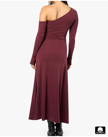 Long Sleeve Off Shoulder Dress | Eggplant