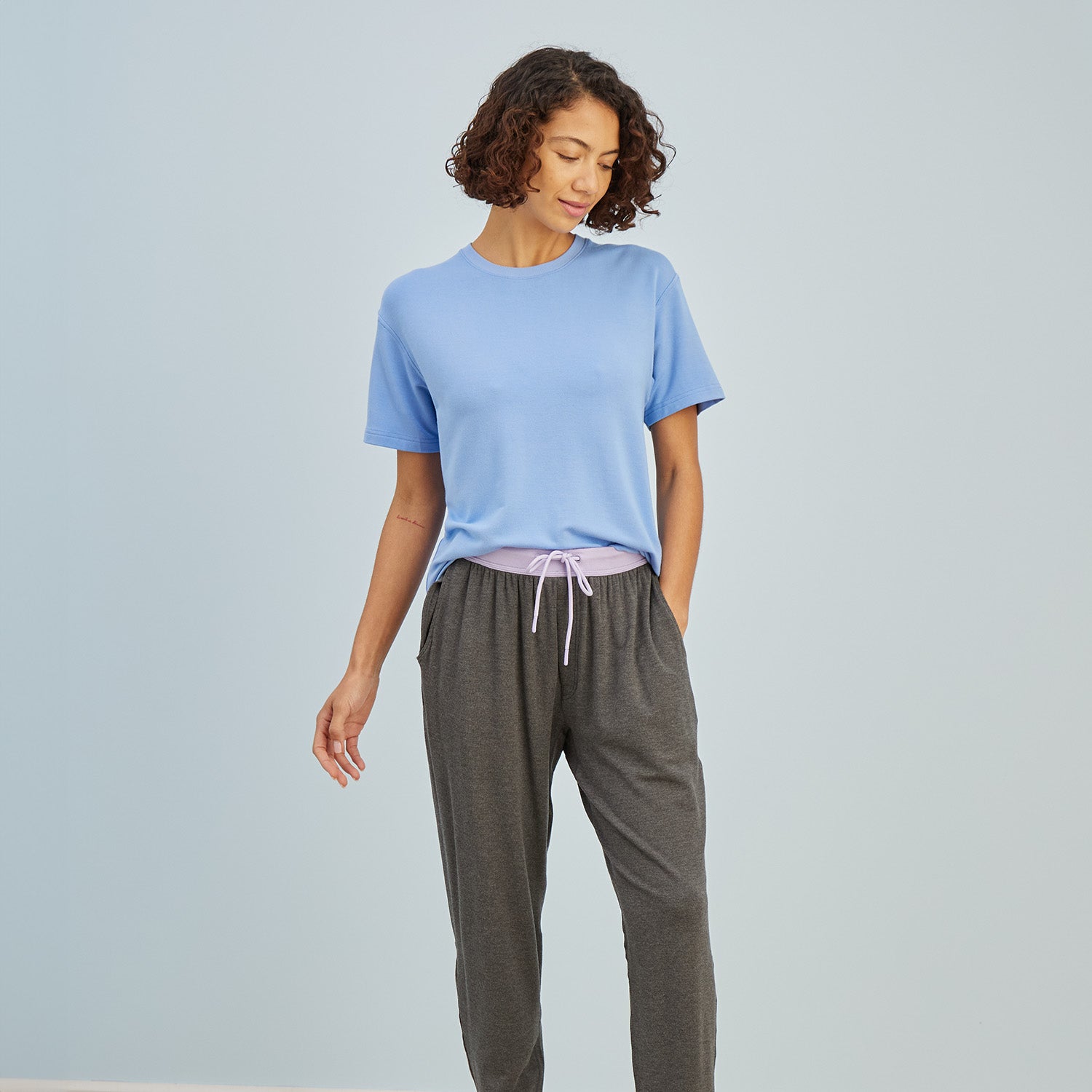 Modal French Terry Lounge Tee | Glacier