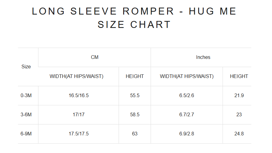 Product size guide