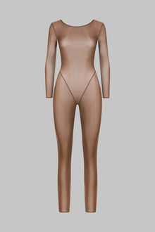 Open Back Long Sleeve Catsuit - French Kiss Light