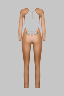 Open Back Long Sleeve Catsuit - French Kiss Light