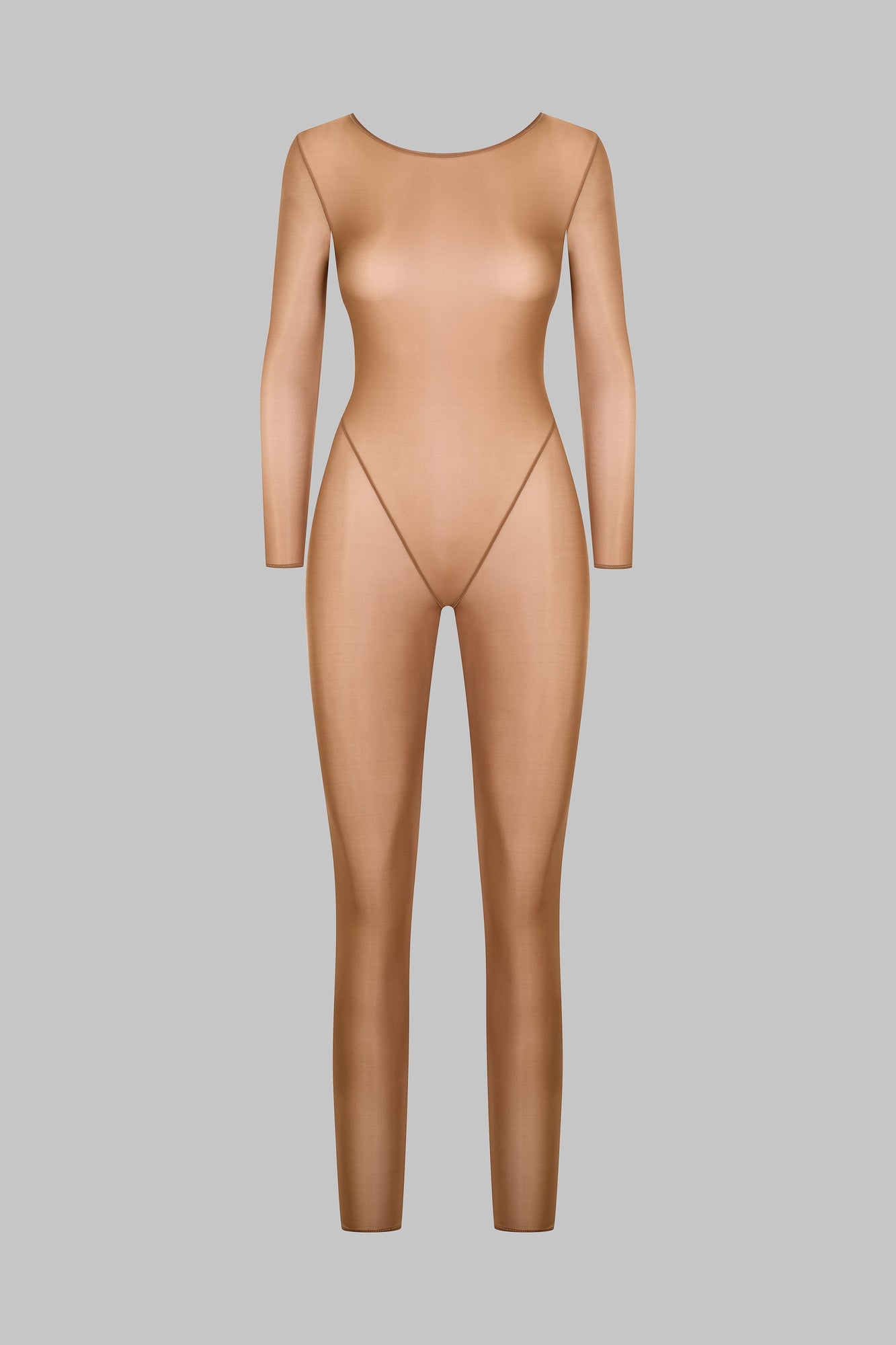 Open Back Long Sleeve Catsuit - French Kiss Light