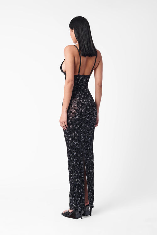 Womens | Hun Dress | Black Leopard Print