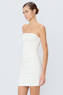 RUCHED TUBE MINI DRESS - ETERNE