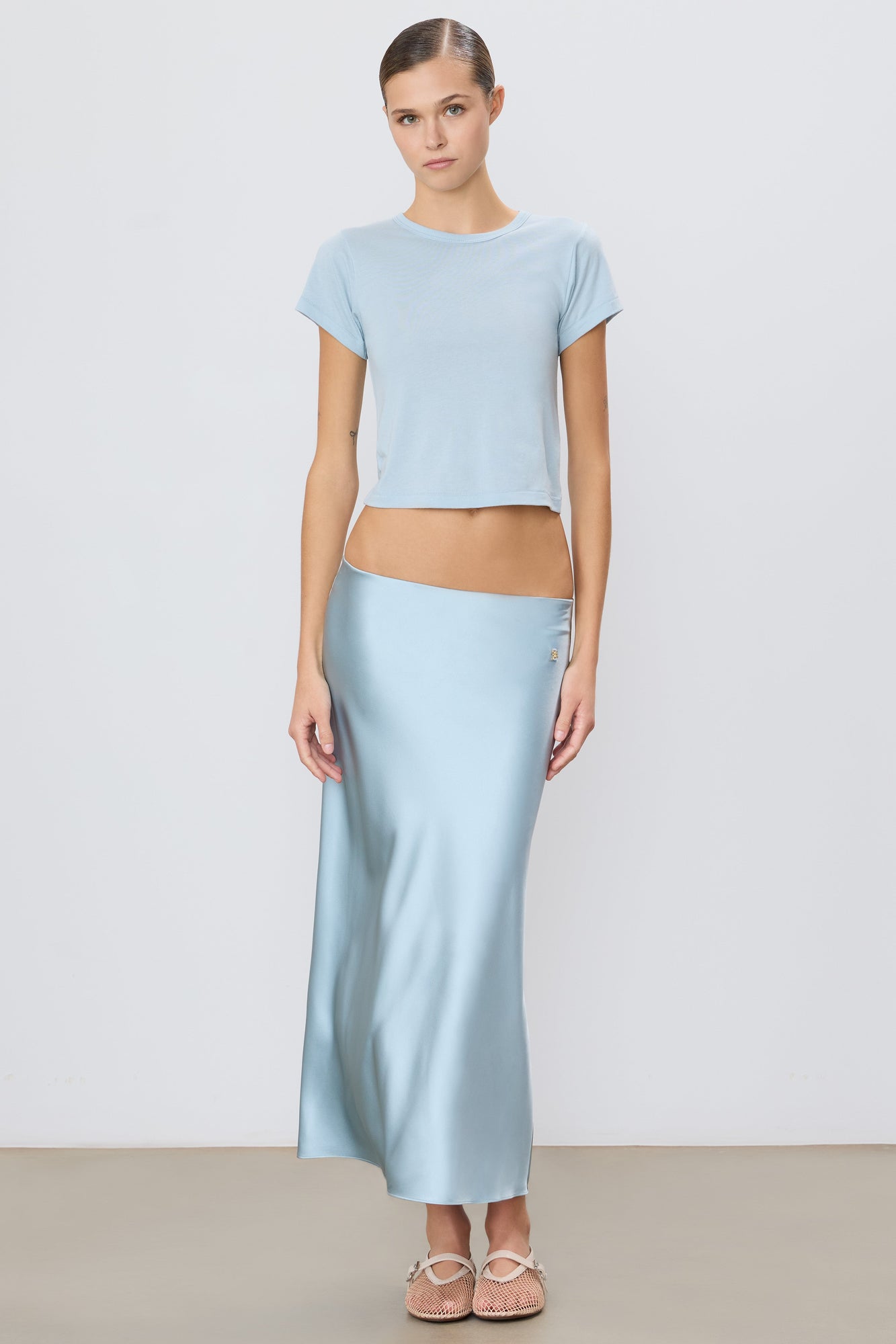 Camila Midi Skirt | Dusty Blue