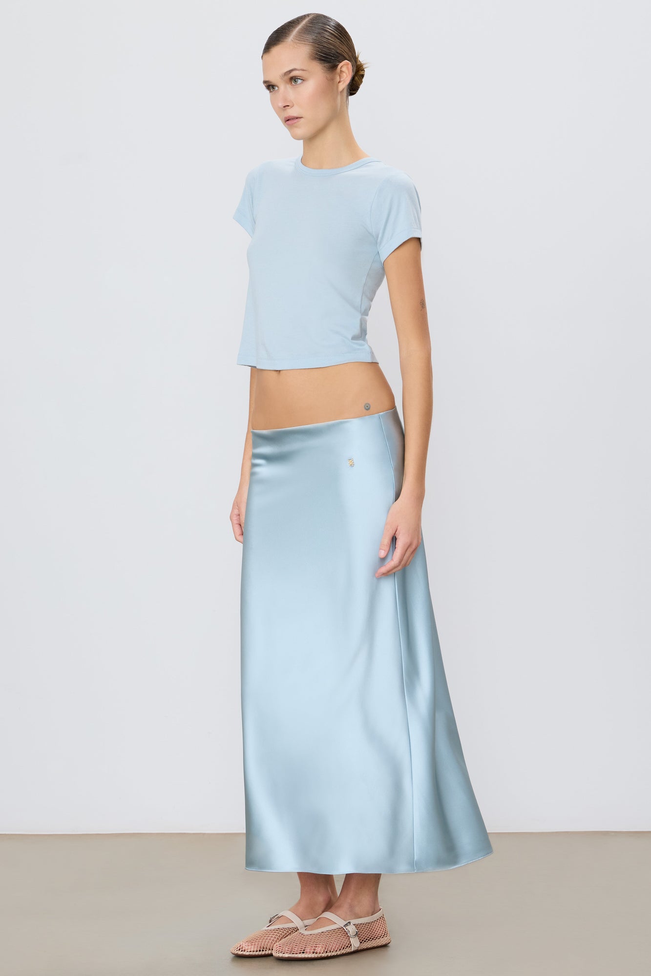 Camila Midi Skirt | Dusty Blue