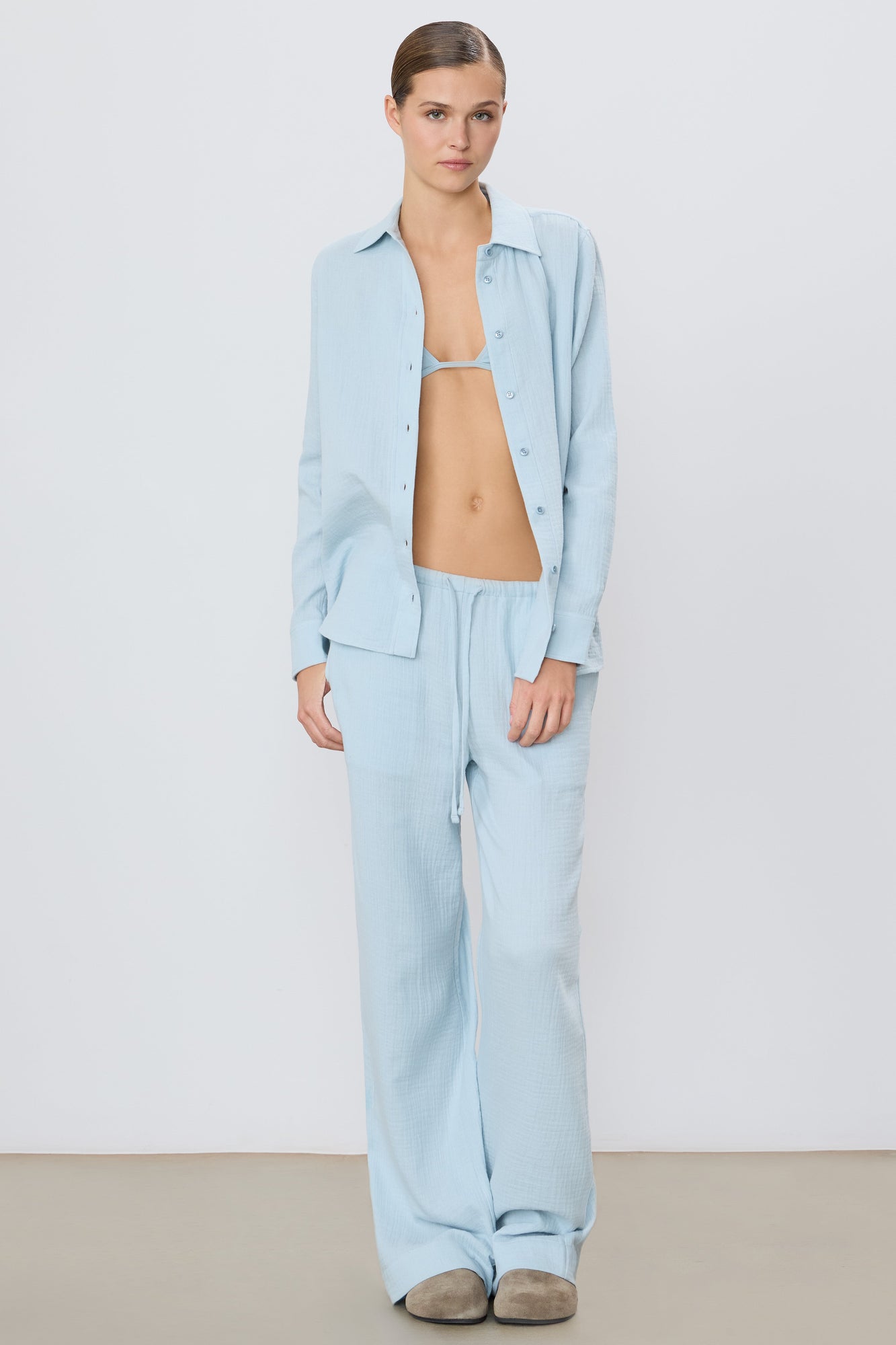 Brody Pant - Cotton Guaze | Dusty Blue
