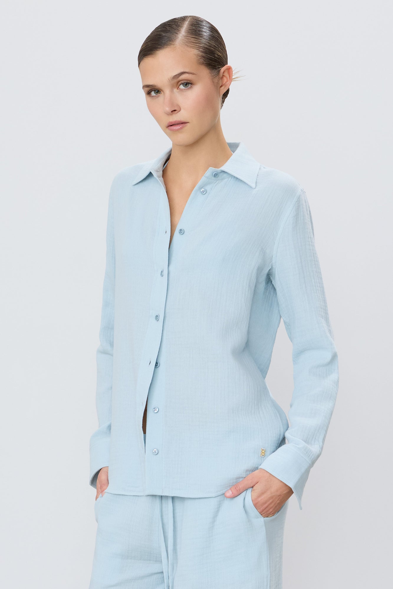 Constance Top | Dusty Blue