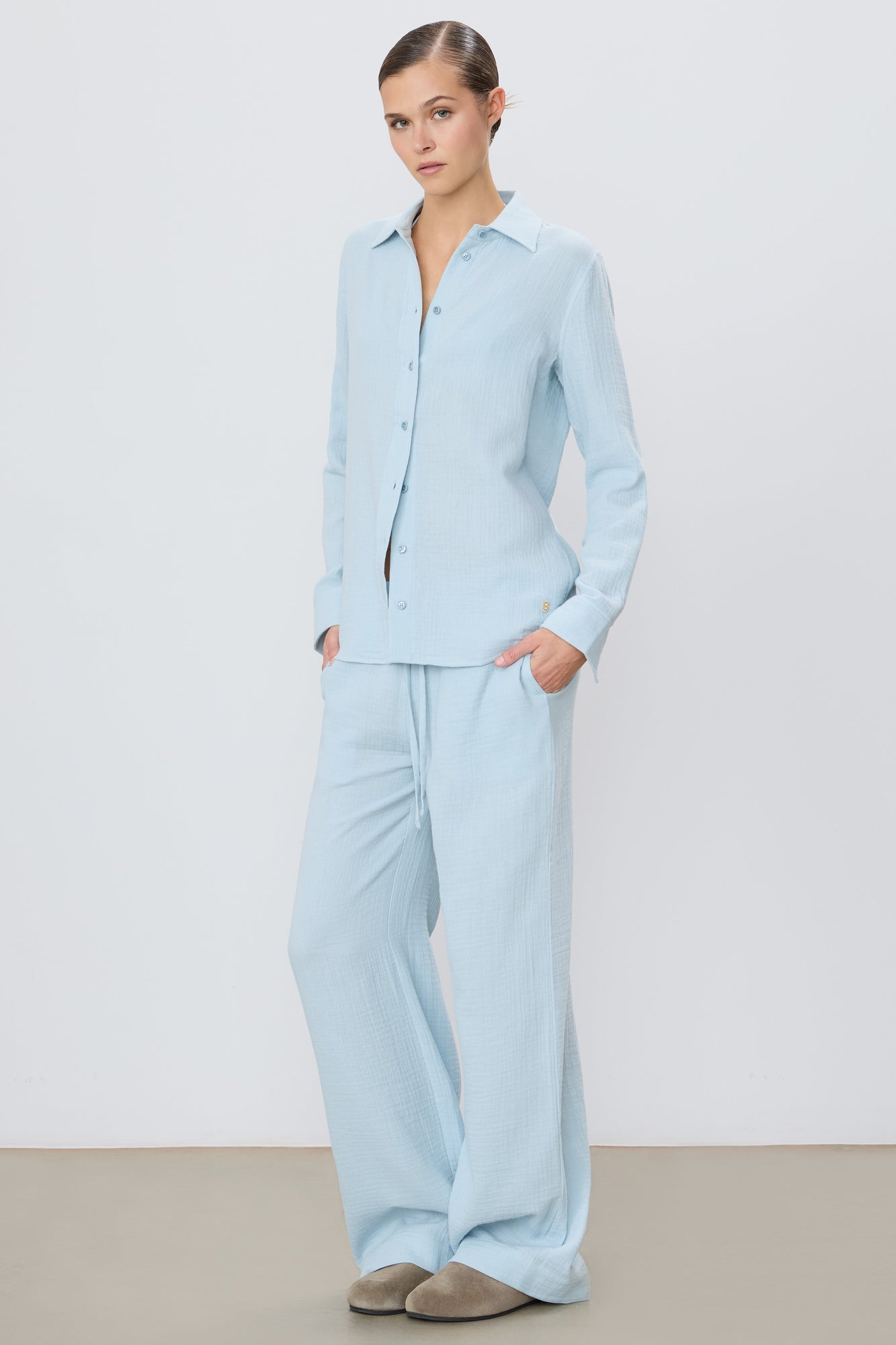 Brody Pant - Cotton Guaze | Dusty Blue