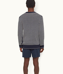 Lorca Stripe Side Stripe Jumper | Night Iris/Sea Mist