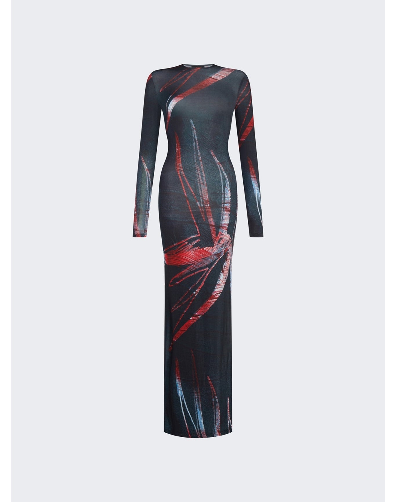 Louisa Ballou | Women | High Tide Dress | Black With Red x Silver Flowers