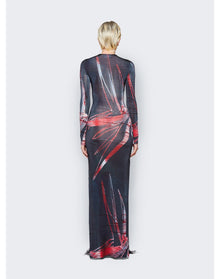 Louisa Ballou | Women | High Tide Dress | Black With Red x Silver Flowers