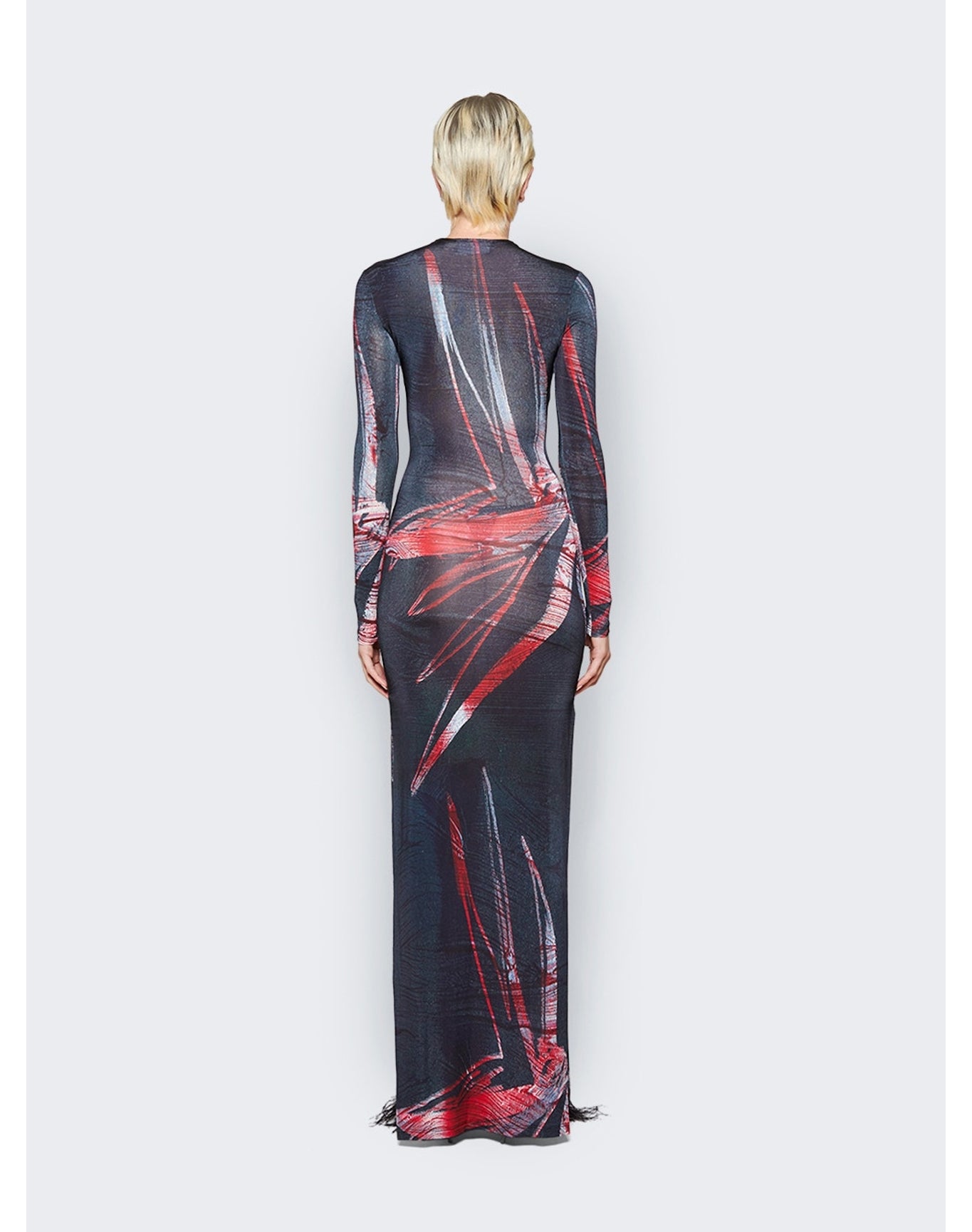 Louisa Ballou | Women | High Tide Dress | Black With Red x Silver Flowers