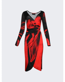 Louisa Ballou | Women | Long-sleeve Summer Solstice Midi Dress | Queen Red