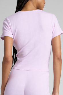 Pointelle Baby Tee | Lilac