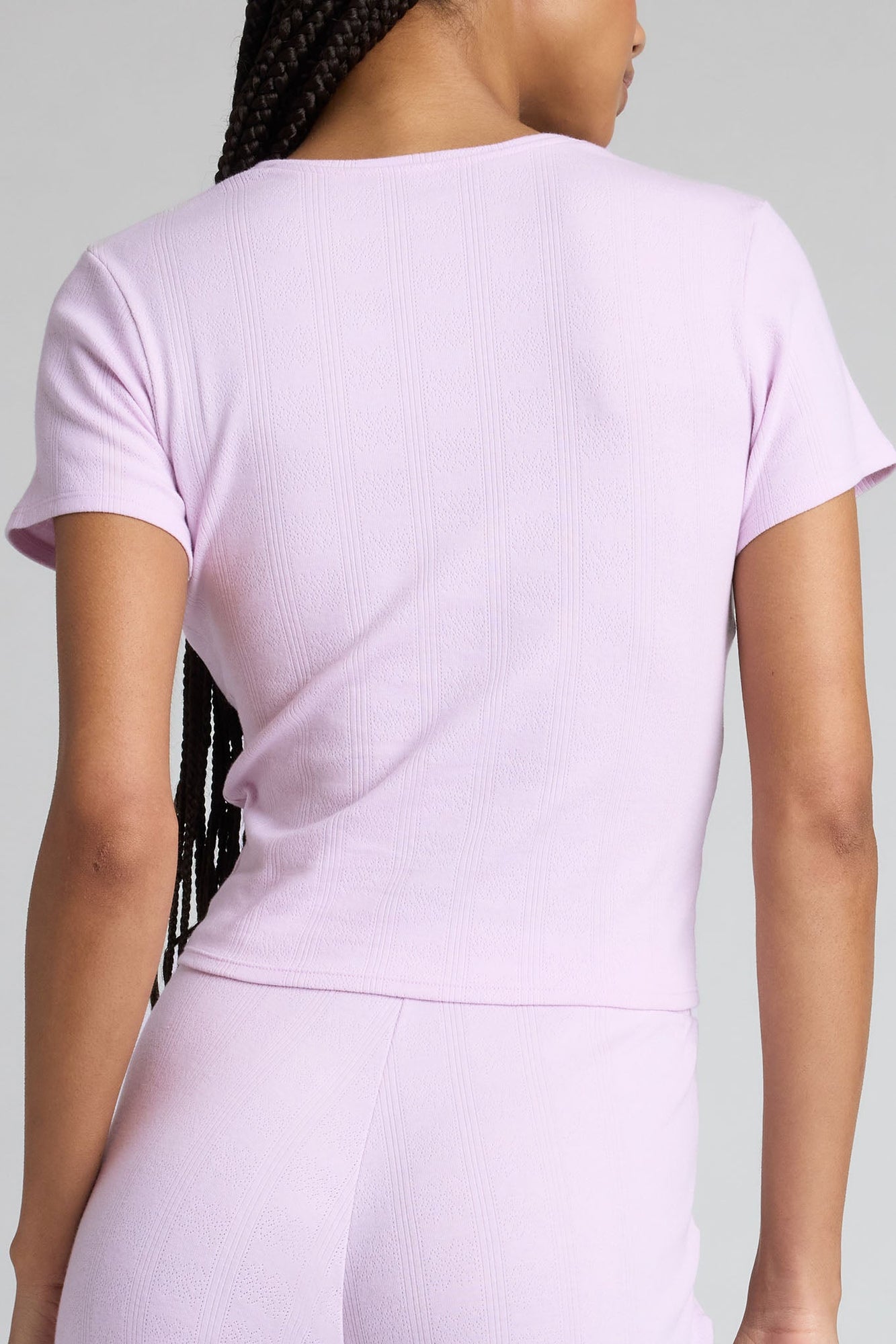 Pointelle Baby Tee | Lilac