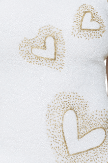 Love Hand - Beaded Embellished Mini Dress - Self - Adore