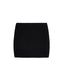 Low-Rise Rib Knit Mini Skirt | Black
