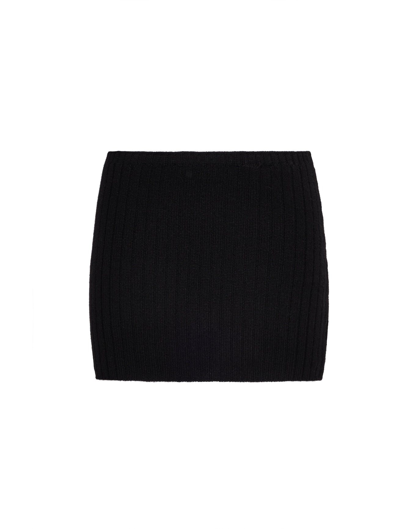 Low-Rise Rib Knit Mini Skirt | Black