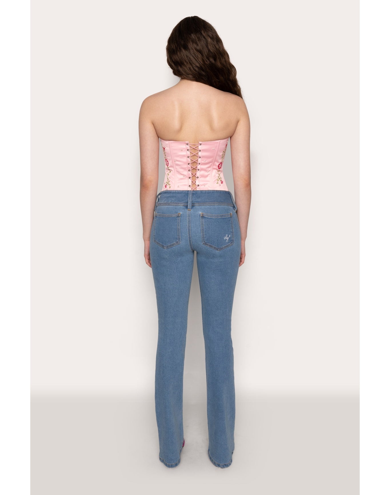 Low Rise Belted Flare Denim | Blue Tide
