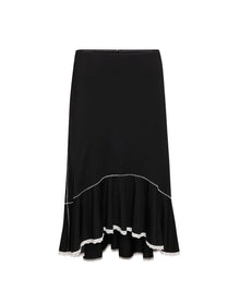 Low Rise Dainty Midi Skirt | Black