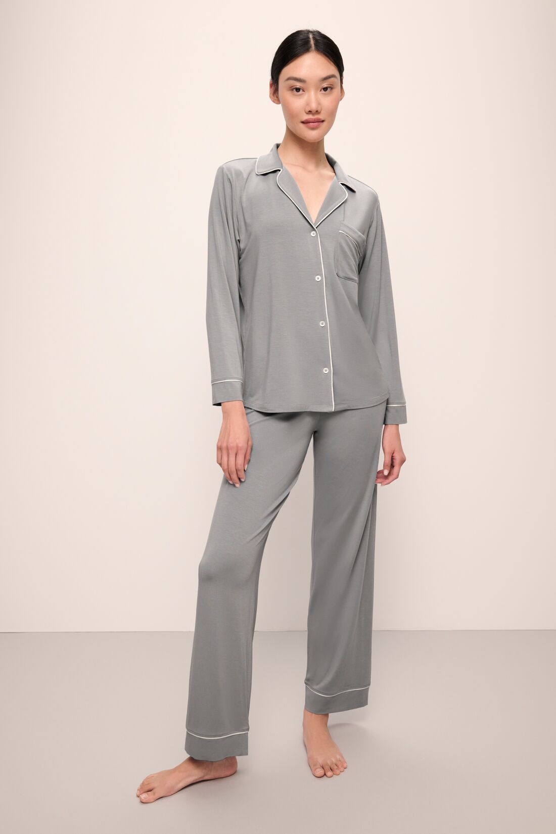 Gisele TENCEL™ Modal Long PJ Set | Moonlight/Ivory