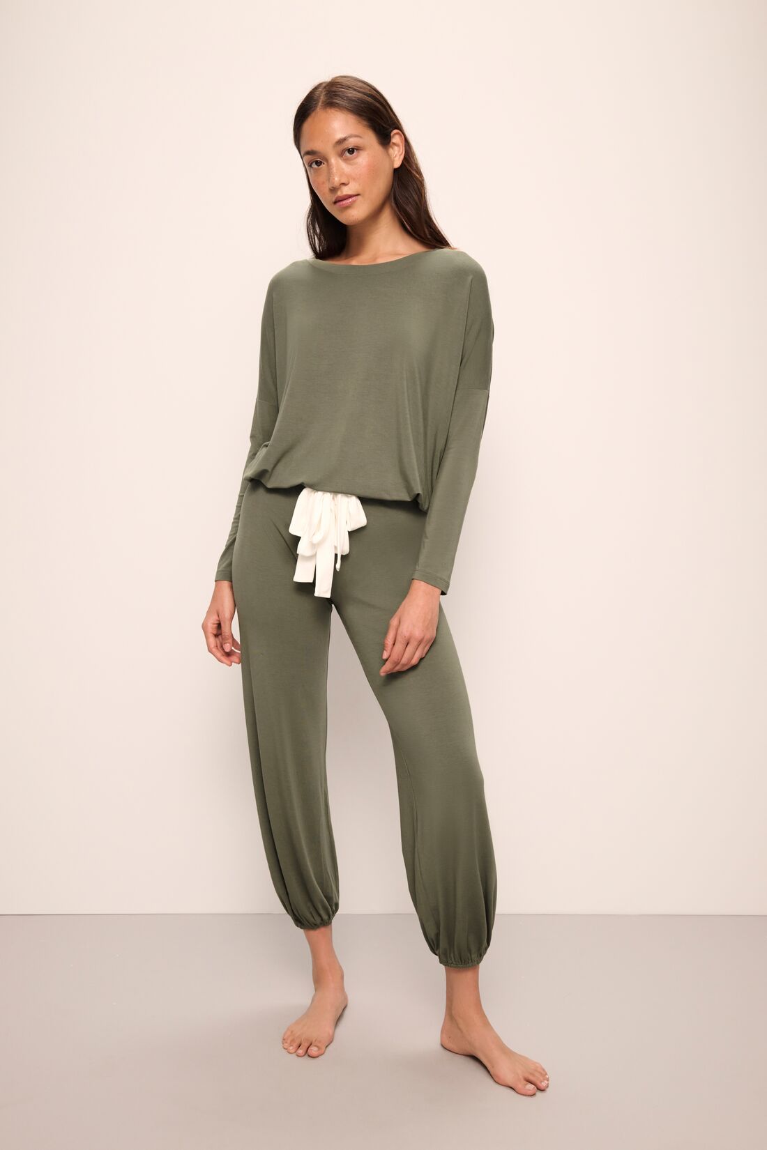 Gisele TENCEL™ Modal Slouchy PJ Set | Moss/Ivory