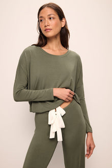 Gisele TENCEL™ Modal Slouchy PJ Set | Moss/Ivory