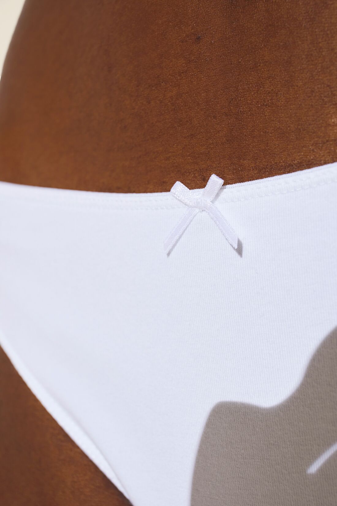Pima Stretch Cotton Thong | White