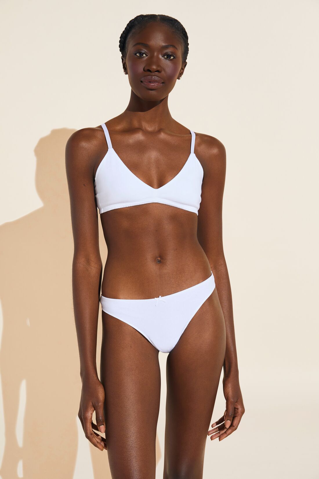 Pima Stretch Cotton Thong | White