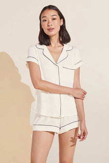 Gisele TENCEL™ Modal Shortie Short PJ Set | Ivory x Navy