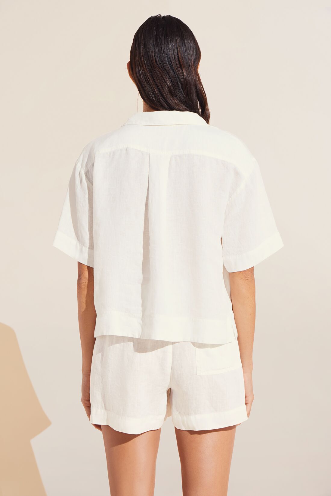 Garment Dyed Linen Short Set | Ivory