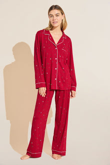 Gisele Printed TENCEL™ Modal Long PJ Set | Haute Red x Ivory