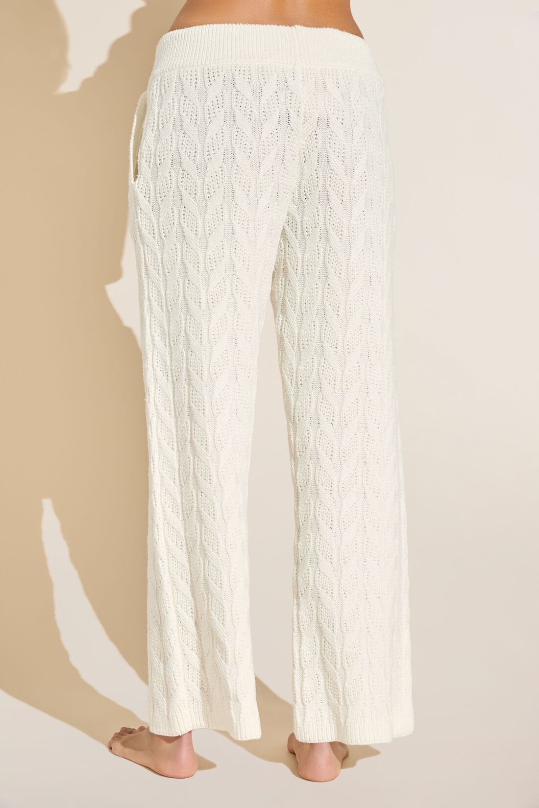 Women | Cable Knit Recycled Sweater Straight Leg Pant | Ivory