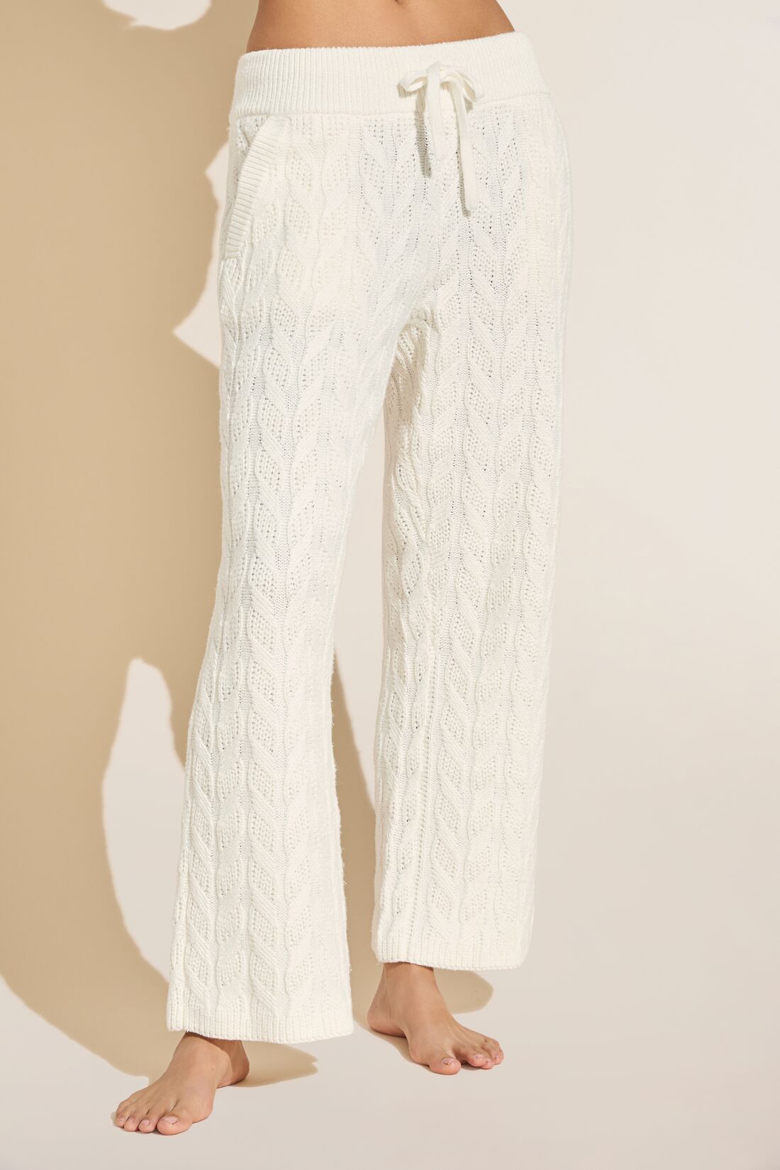 Women | Cable Knit Recycled Sweater Straight Leg Pant | Ivory
