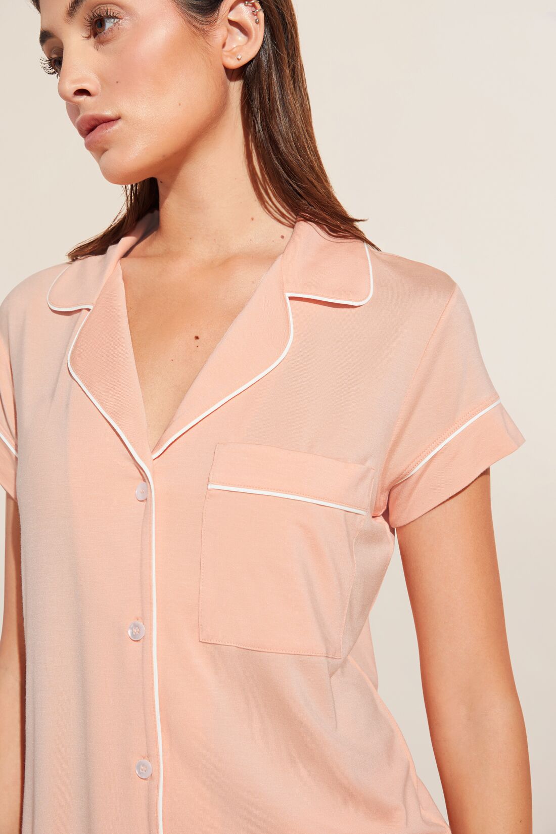 Gisele TENCEL™ Modal Shortie Short PJ Set | Peach Parfait/Ivory