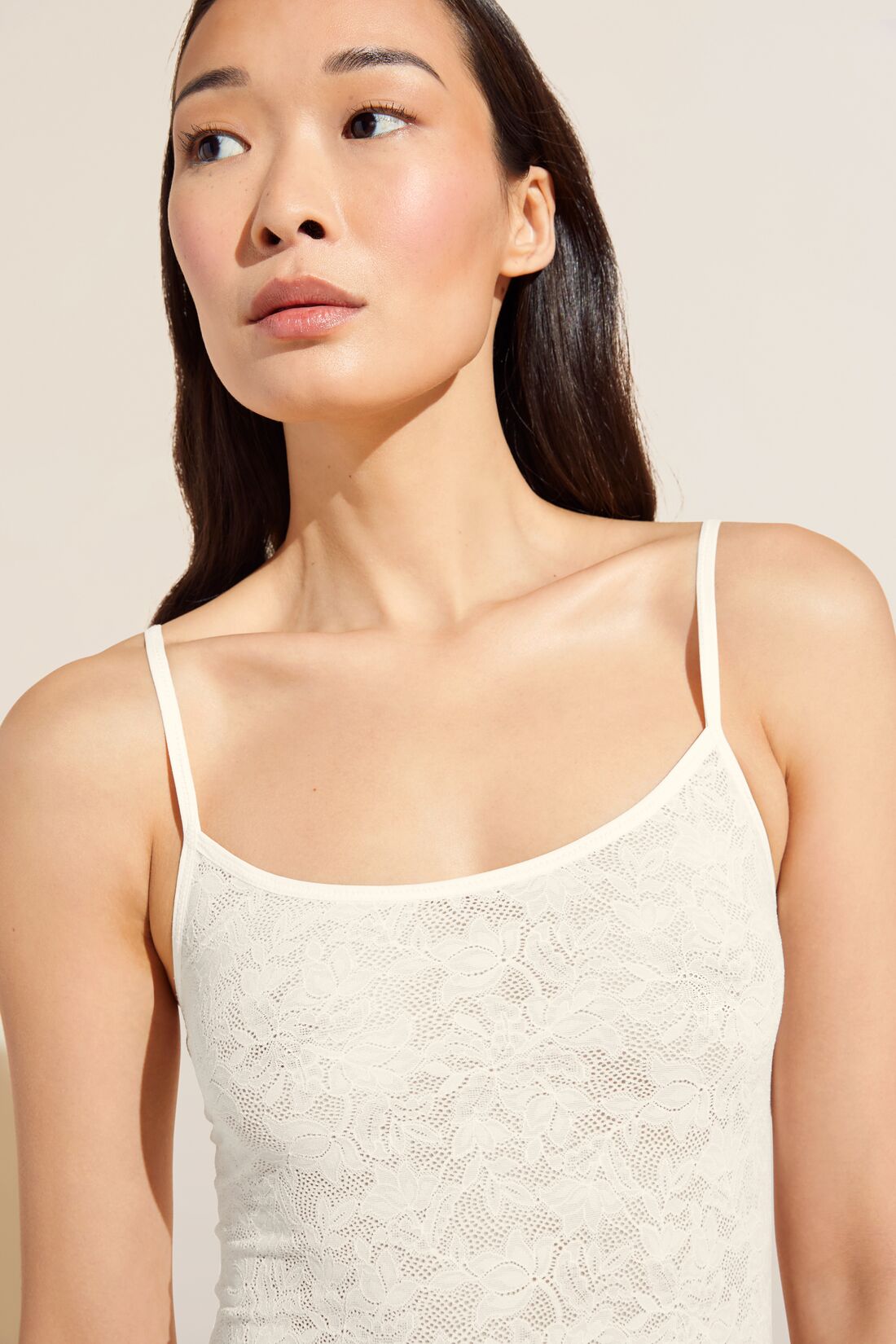 Women | Soft Stretch Recycled Lace Slip | Ivory