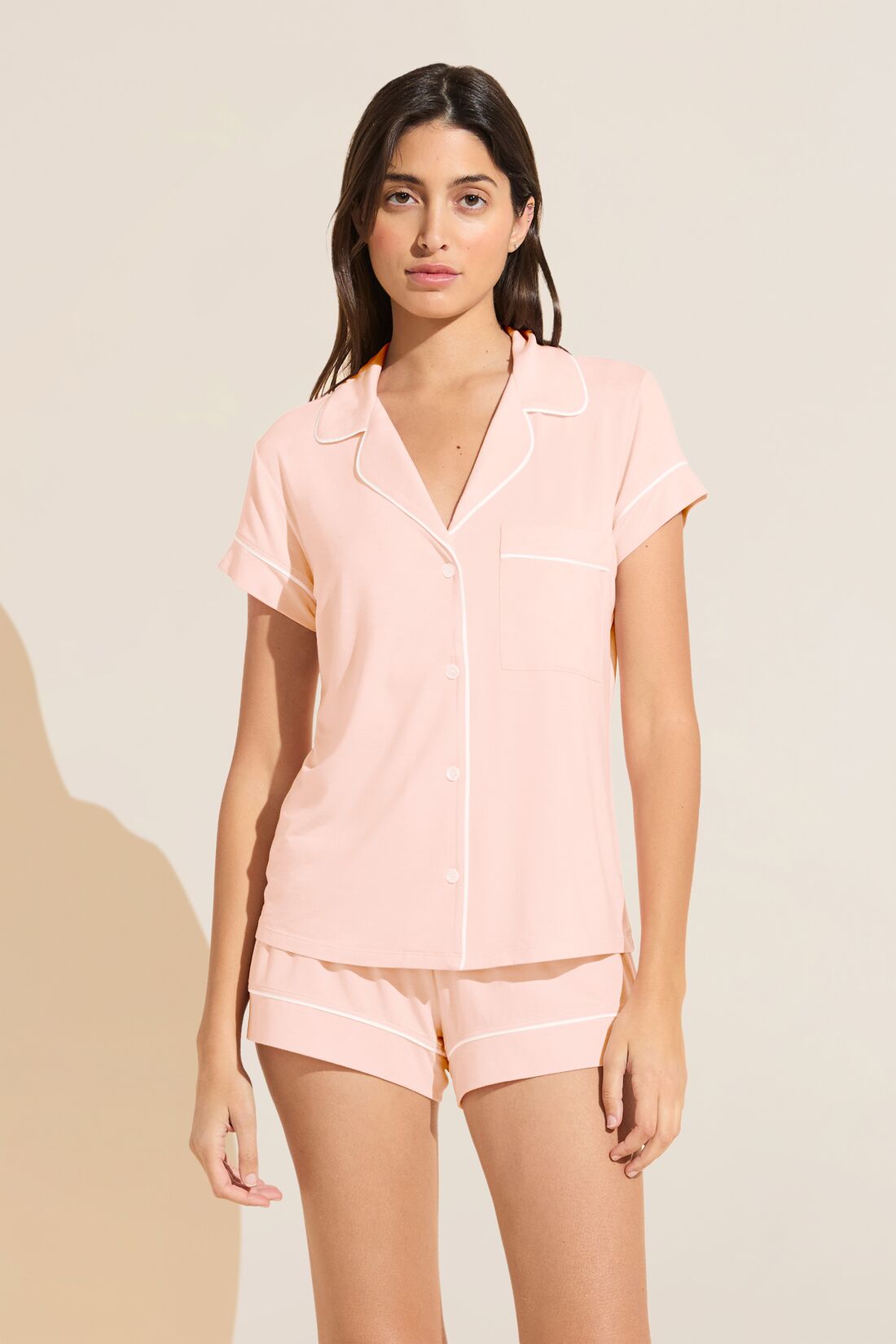 Gisele TENCEL™ Modal Shortie Short PJ Set | Petal Pink/Ivory