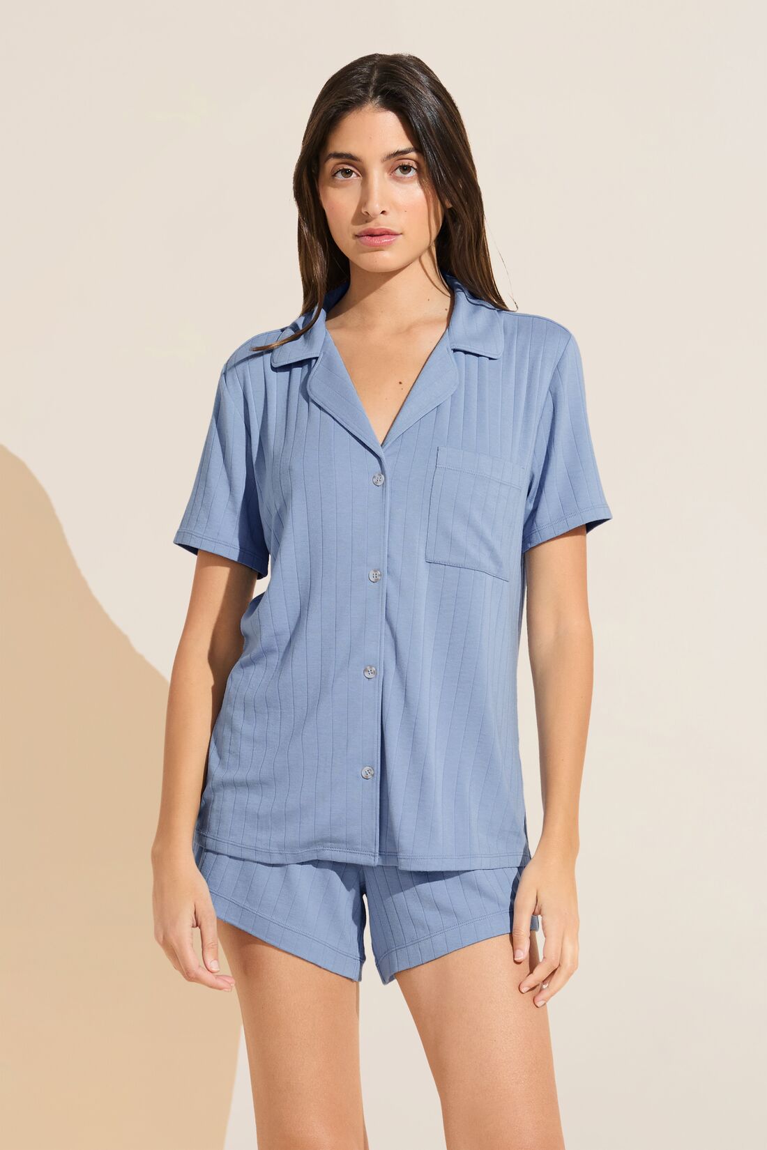 Gisele TENCEL™ Modal Rib Relaxed Short PJ Set | Wedgewood Blue