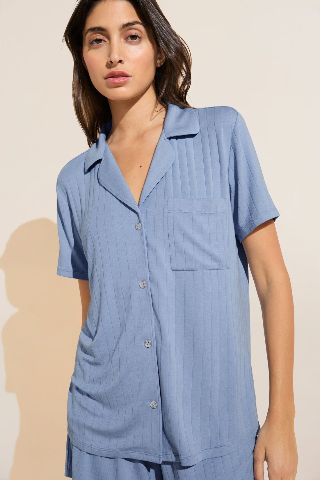 Gisele TENCEL™ Modal Rib Relaxed Short PJ Set | Wedgewood Blue