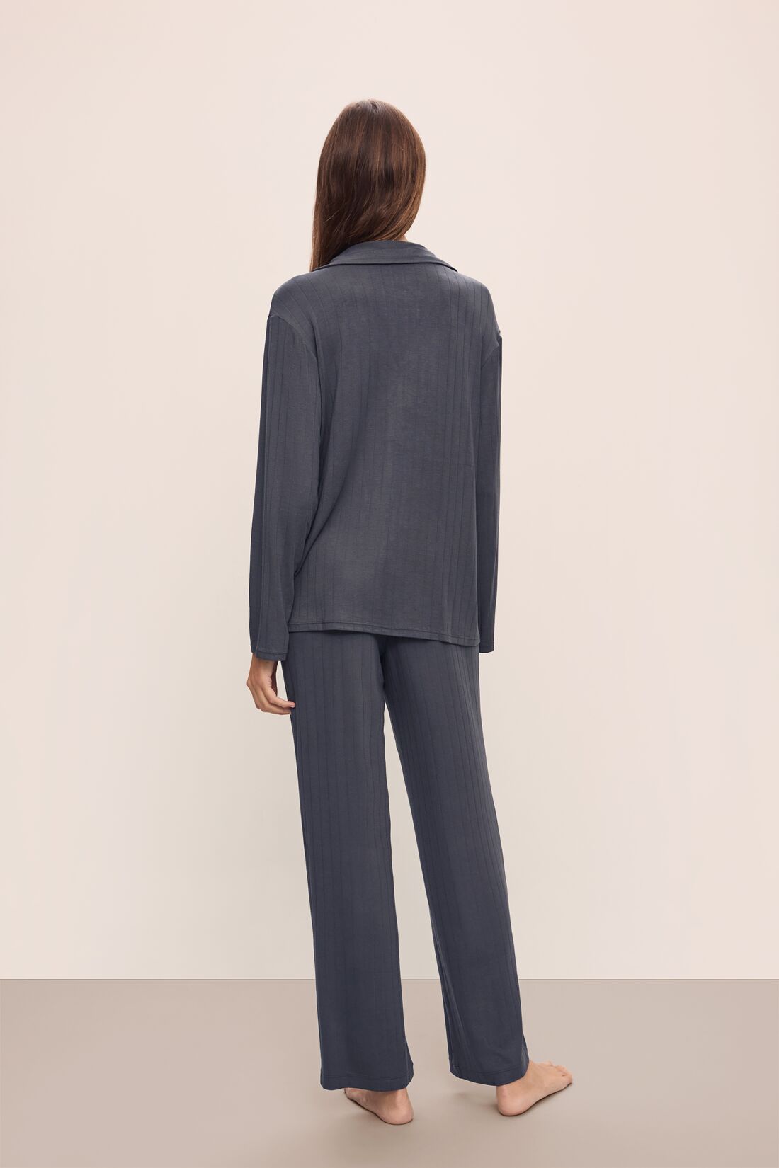 Gisele TENCEL™ Modal Rib Long PJ Set | Graphite