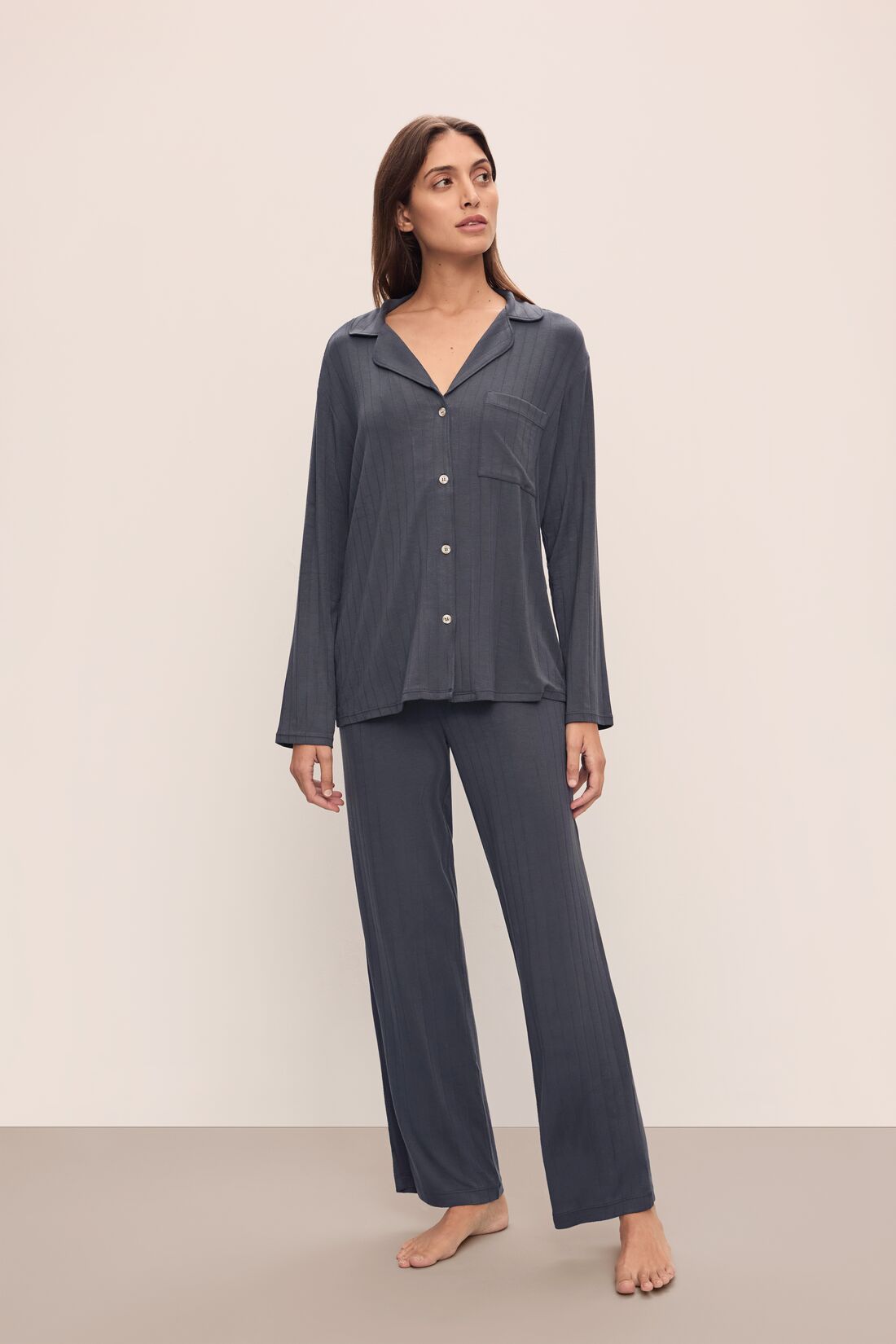 Gisele TENCEL™ Modal Rib Long PJ Set | Graphite