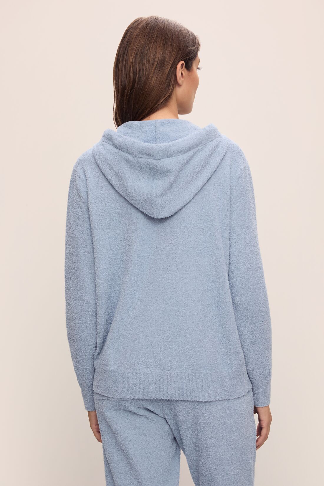 Womens | Recycled Boucle Hoodie | Wedgewood Blue