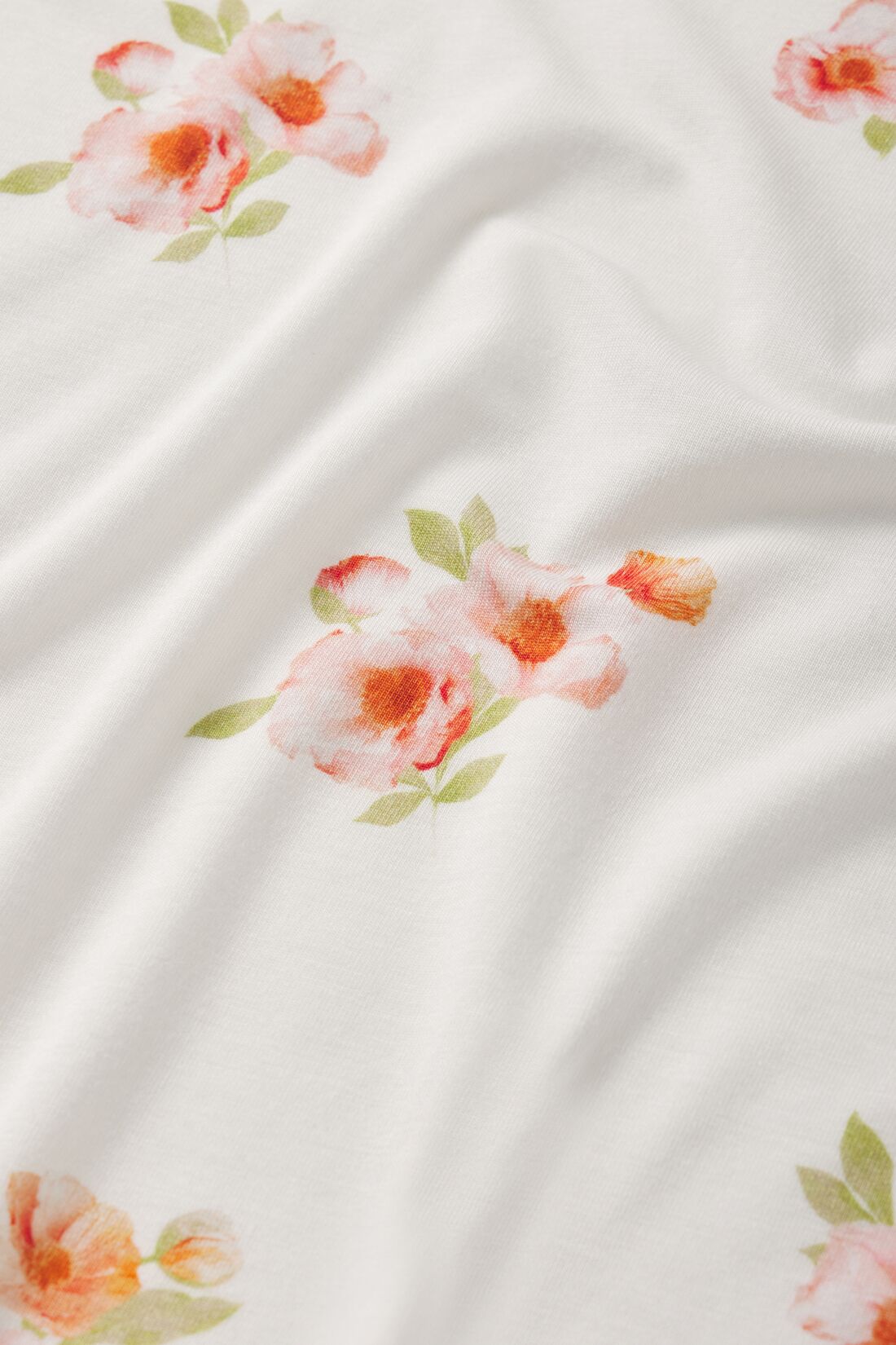 Womens | Gisele Printed Tencel Modal Long PJ Set | Floral Bloom Ivory/Vanilla Cream