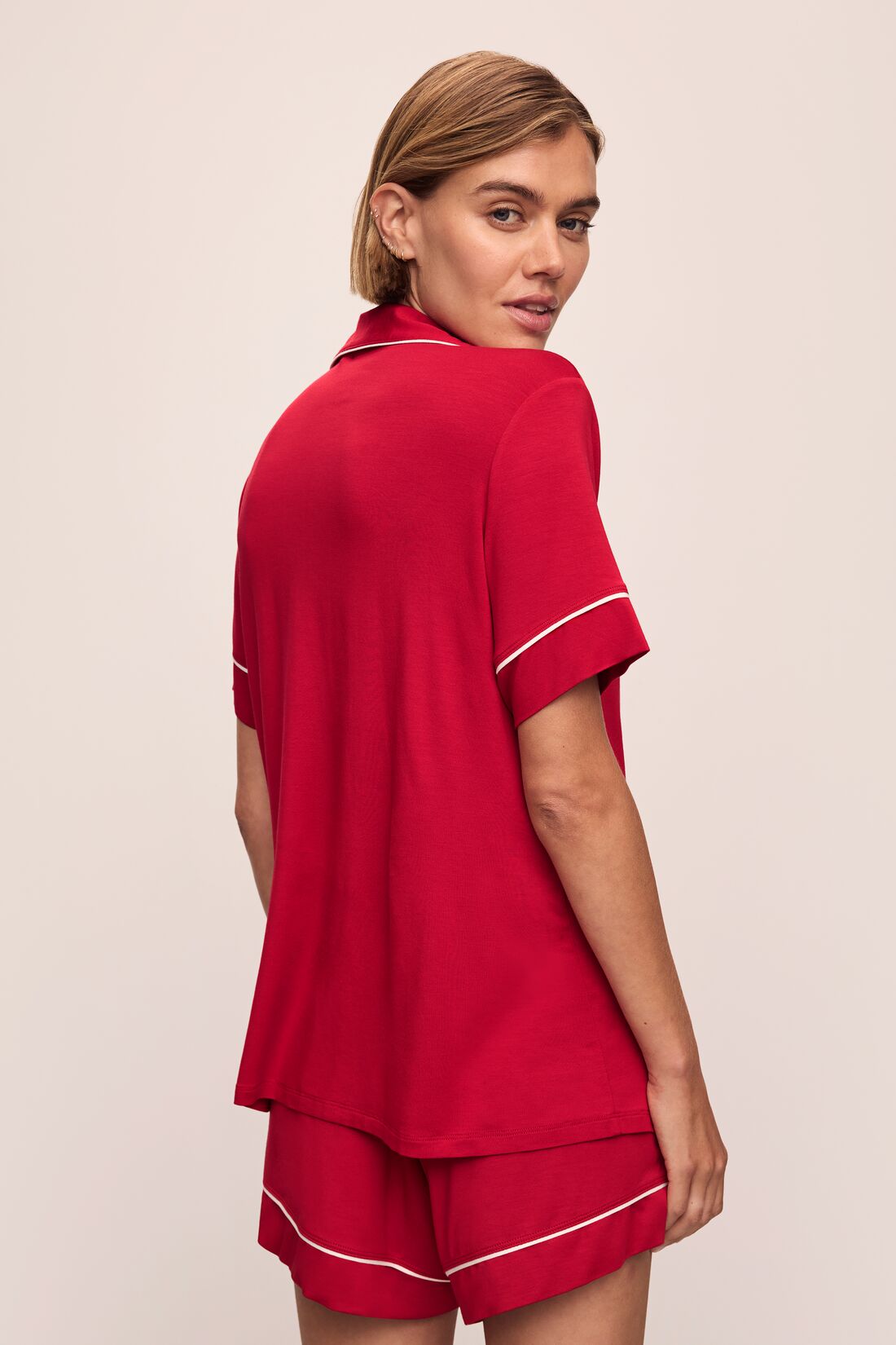 Gisele TENCEL™ Modal Relaxed Short PJ Set | Haute Red/Ivory