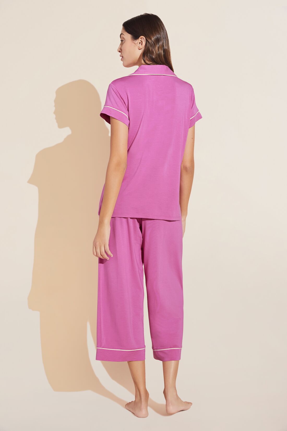 Gisele TENCEL™ Modal Short Sleeve Cropped PJ Set | Italian Rose/Ivory